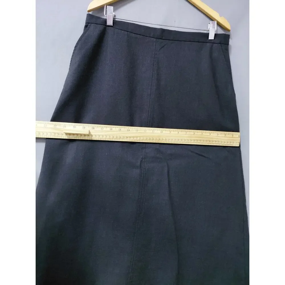 Pendleton Made in USA 100% Wool Gray Straight Midi Skirt Women Size 14